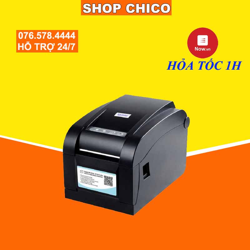 Máy in mã vạch Xprinter XP 350BM chính hãng in GHTK,SHOPEE,NHANH,GHN giá rẻ chính hãng tặng  1 cuộn in tem chico.vn