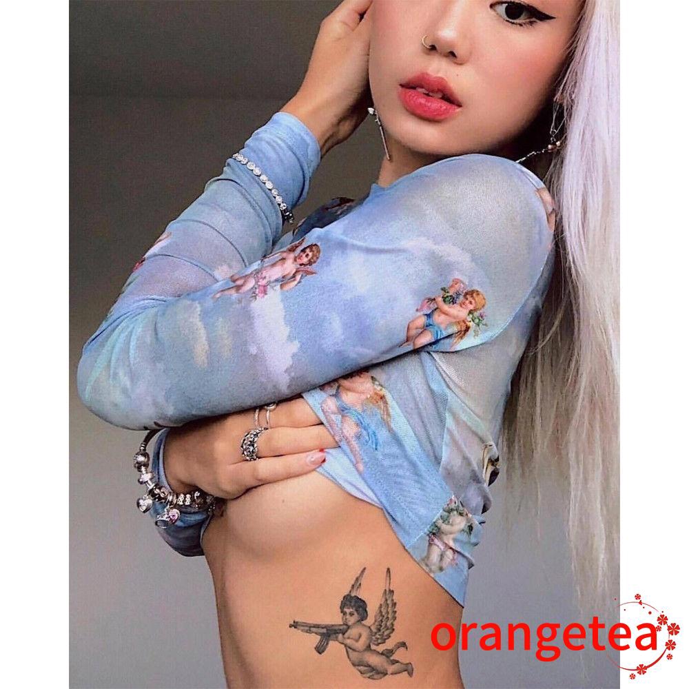 Áo tay dài họa tiết thiên thần gợi cảm cho nữ | BigBuy360 - bigbuy360.vn