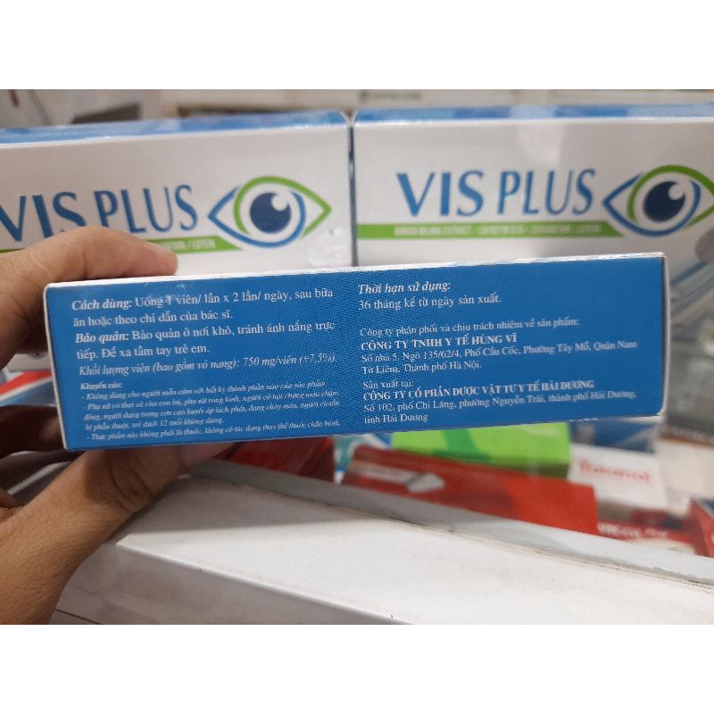 Viên uống bổ mắt Visplus  - Hỗ trợ cải thiện thị lực cho người cao tuổi