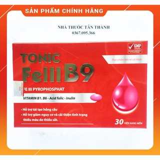 Viên uống sắt Tonic b9 FE III hộp 30 viên