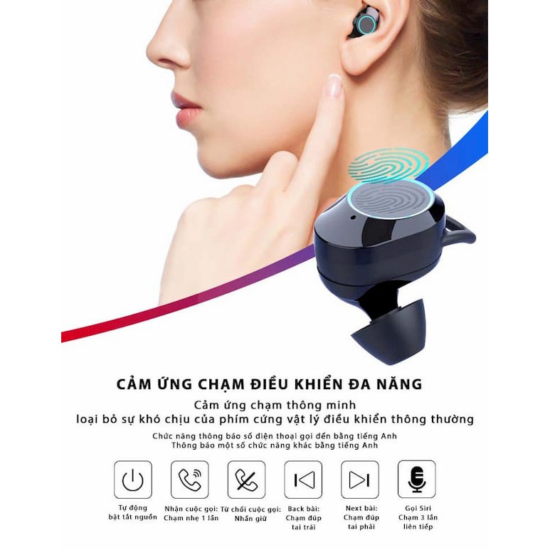 [ Siêu Phẩm ] - Tai nghe Bluetooth G02-TWS tích hợp pin dự phòng 3300mah độc lạ.