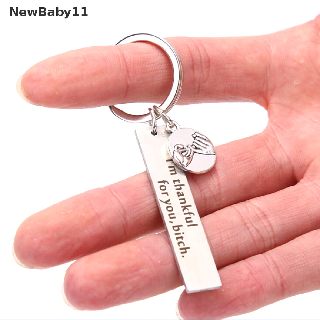 Newbaby Móc Khóa Khắc Chữ I 'M Thankful for You Dùng Làm Quà Tặng Bạn Thân