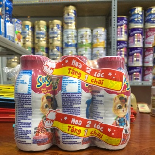 Lốc 6 chai sữa Susu hương dâu/ cam