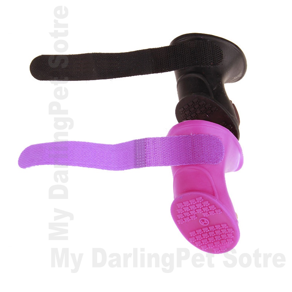 4 Cái Cho Chó Cưng Giày Đi Mưa Cho Chó Giày Chống Nước Chống Trượt Cho Chó York Giày Cao Su Mùa Đông Cho Chó Nhỏ Chihuahua