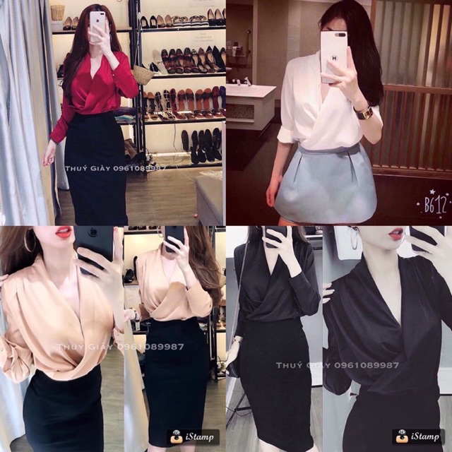 Bán sỉ áo lụa cổ V siêu sang