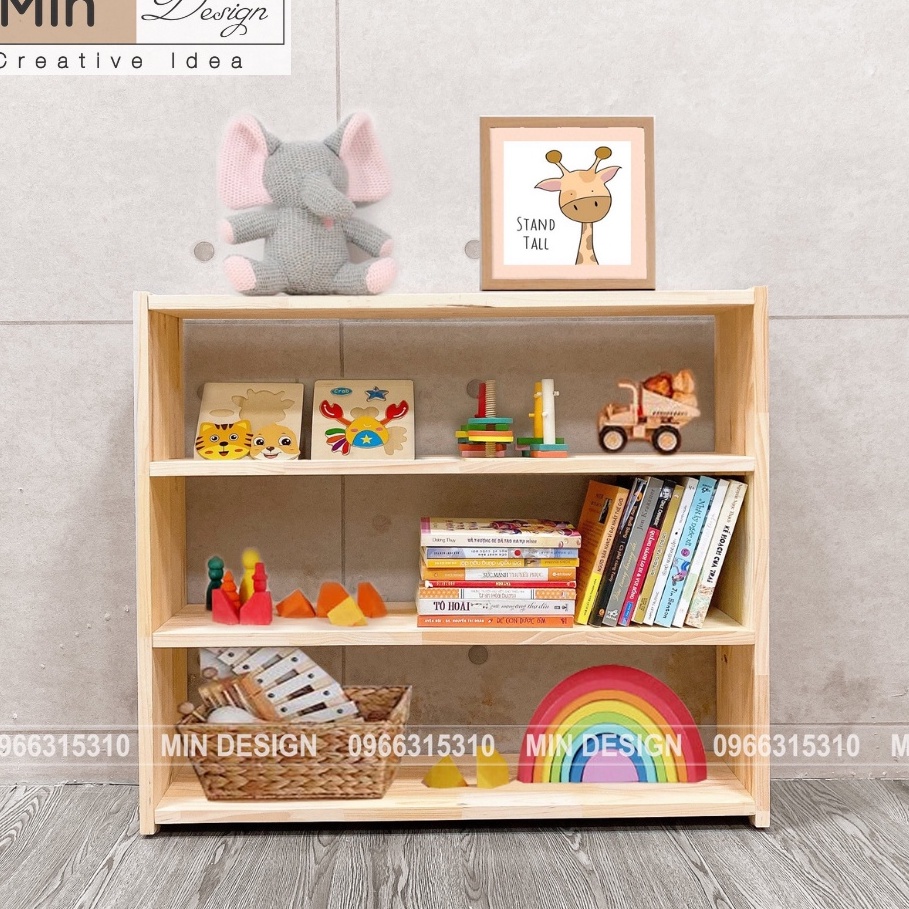 kệ gỗ đồ chơi ,sách vở cho bé theo Montessori, kệ đa năng trang trí phòng cho bé,gỗ Thông tự nhiên nhập khẩu 100%!