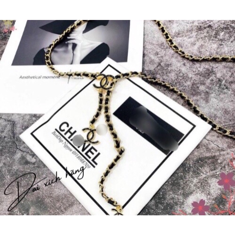 Đai xích Chan€nl bản vip sang chảnh, belt váy dây da hãng , phụ kiện thắt lưng nữ thời trang - Hari korea Accessories