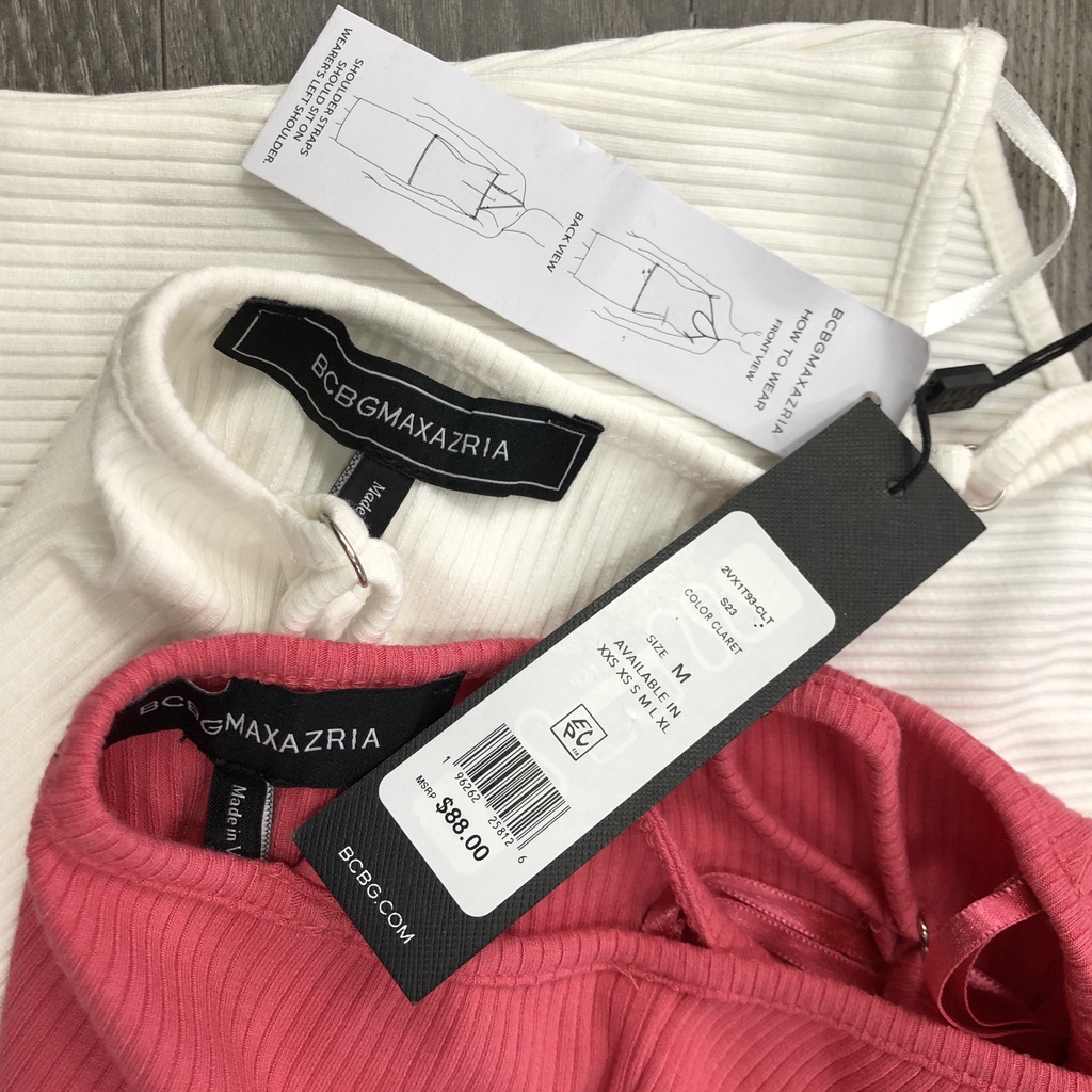 Áo dây BCBG thun gân dây lệch 2M