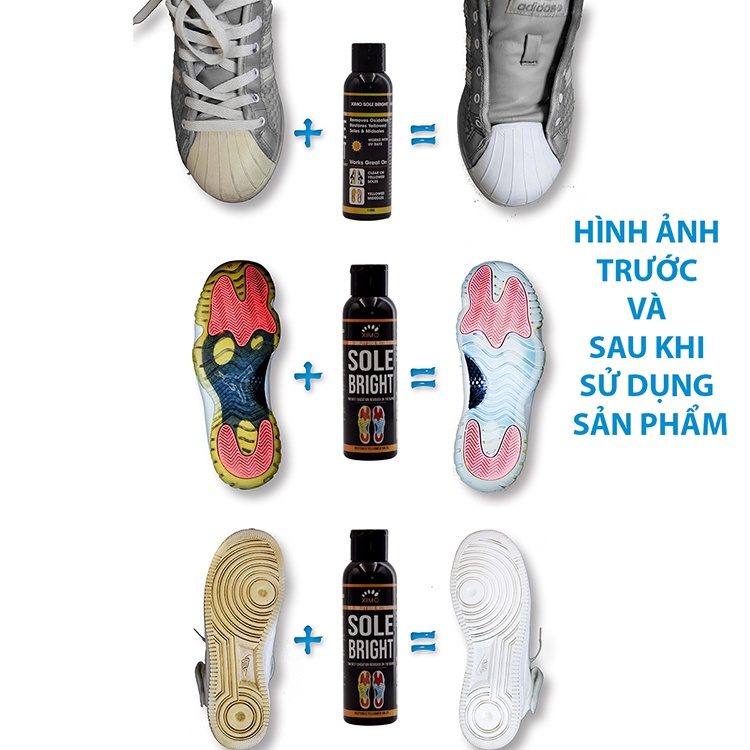 Chai Dung Dịch Tẩy Ố Vàng Đế Giày XIMO Sole Bright cho chất liệu Icy, Cao Su, Nhựa, Boost XI07