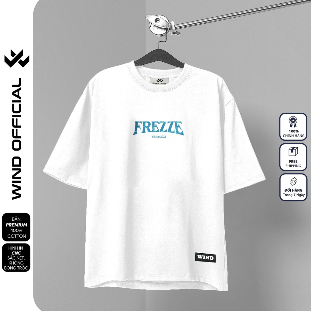 Áo thun tay lỡ unisex WIND phông form rộng 65% cotton ICE nam nữ oversize ulzzang