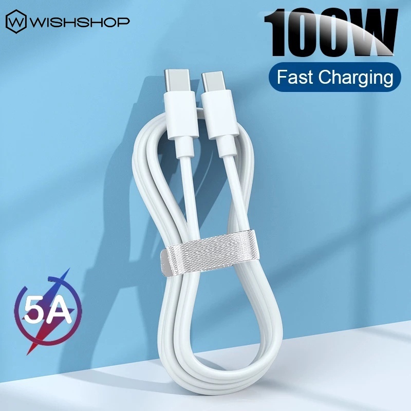 1 Dây Cáp Sạc Nhanh 100W PD USB c Sang USB Type c Cho Xiaomi Mi Note 10s21 Huawei Macbook iPad