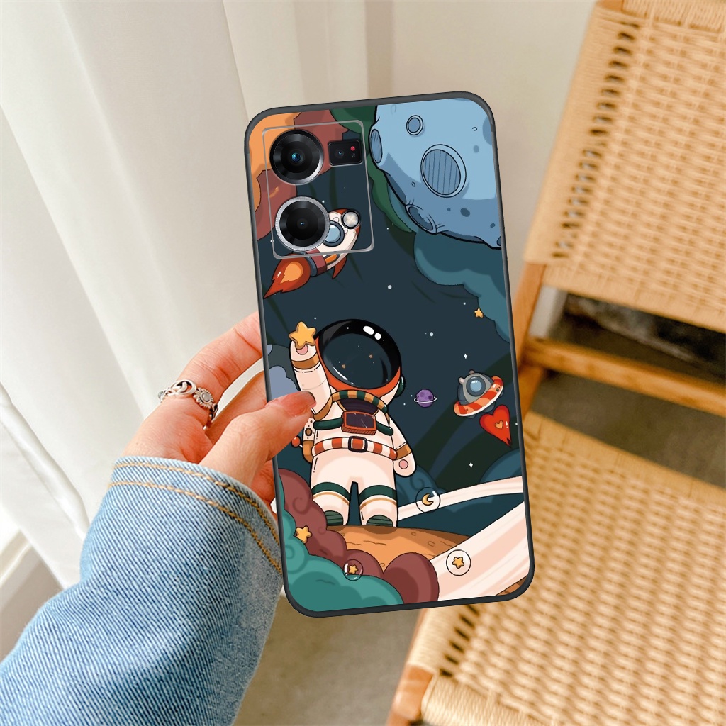 Ốp lưng Oppo Reno 7 / Reno 7 4G vũ trụ, phi hành gia ốp điện thoại viền dẻo thời trang cao cấp