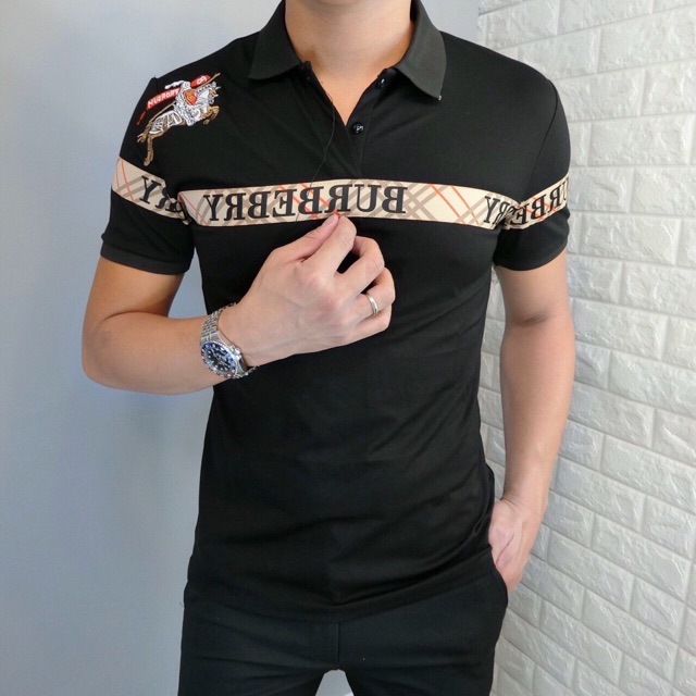 Áo thun cổ trụ thêu logo nổi bật(chất liệu cotton 100%) | BigBuy360 - bigbuy360.vn