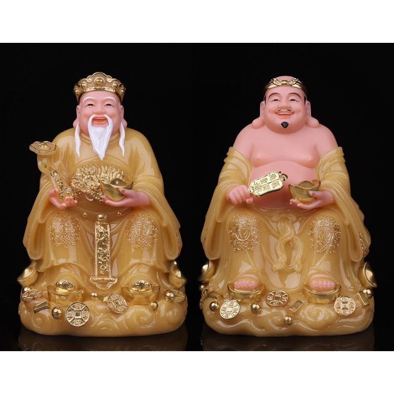 Bộ Thần tài thổ Địa Đá 20cm