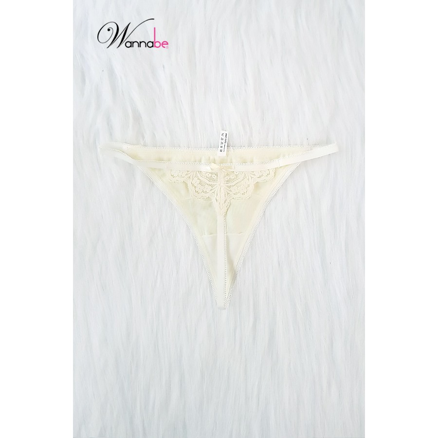Quần lót lưới t-back nhét mông wannabe qll01phối ren hoa phía sau gợi cảm, quyến rũ