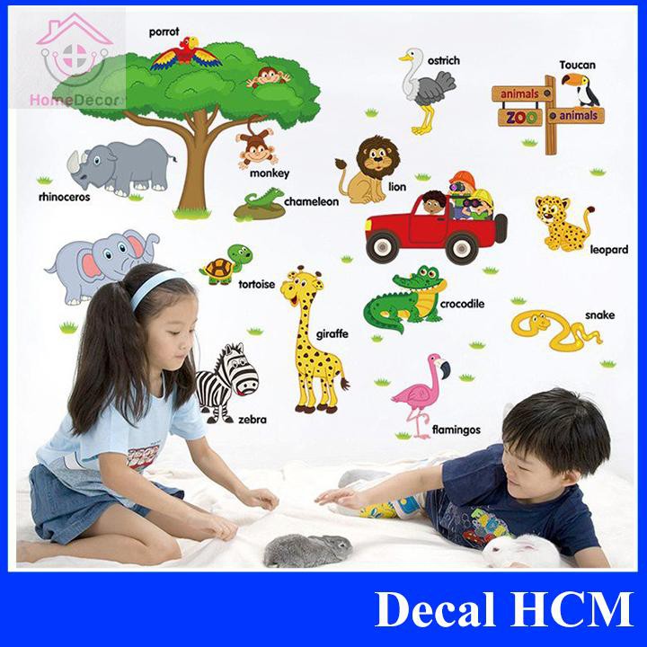 (HCM) Decal dán tường vườn thú Tiếng Anh - decalhcm | BigBuy360 - bigbuy360.vn