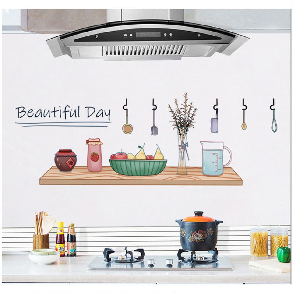 Giấy Dán Tường Trong Suốt Chống Dầu Chịu Nhiệt Độ Cao Họa Tiết Dễ Thương Trang Trí Nhà Bếp