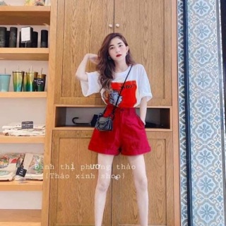 Set áo who mix quần kaki cạp cao kèm ảnh thật