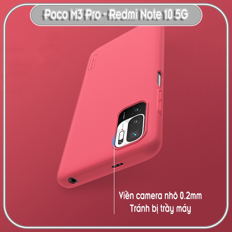 Ốp lưng cho Xiaomi Poco M3 Pro - Redmi Note 10 5G Frosted Shield nhựa PC cứng Nillkin - Hàng nhập khẩu