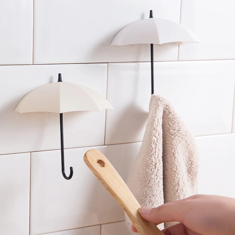 Set 3 móc treo đồ gắn tường thiết kế hình cây dù xinh xắn tiện lợi