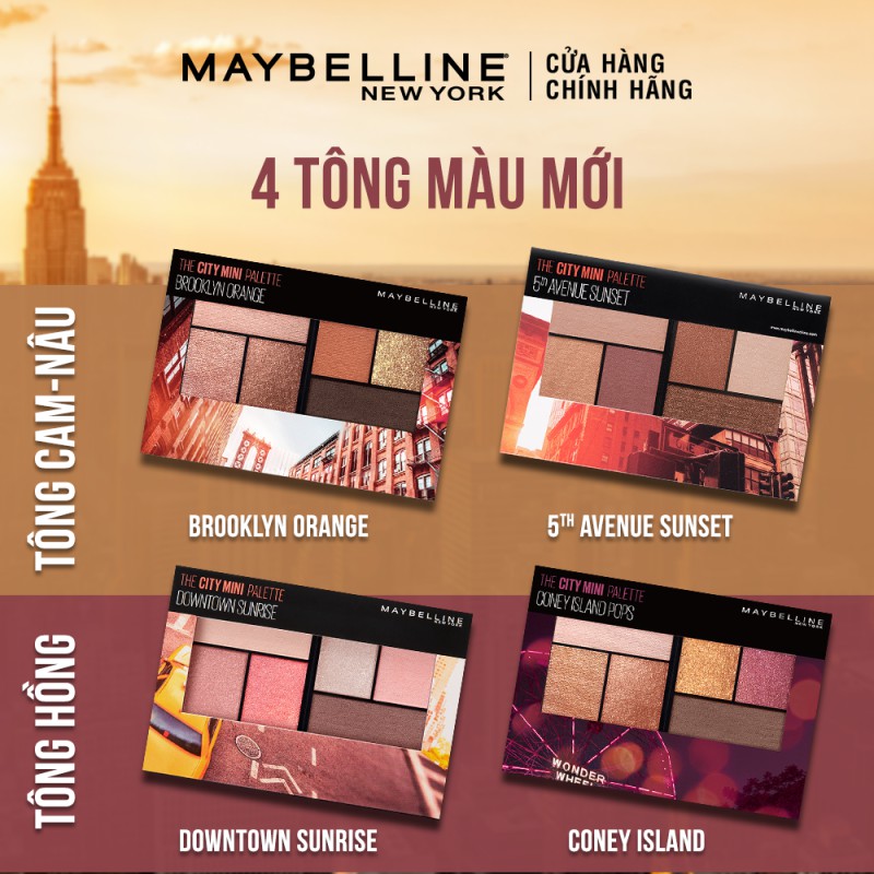 Bảng Phấn Mắt Maybelline New York 6 Màu The City Mini Palette 6.1g | BigBuy360 - bigbuy360.vn