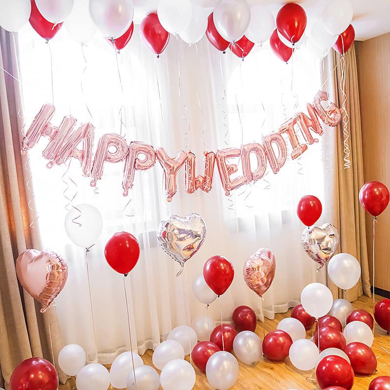 COMBO BỘ BÓNG CƯỚI MÀU ROSE GOLD TẶNG KÈM BƠM , BĂNG DÍNH BÓNG MS006