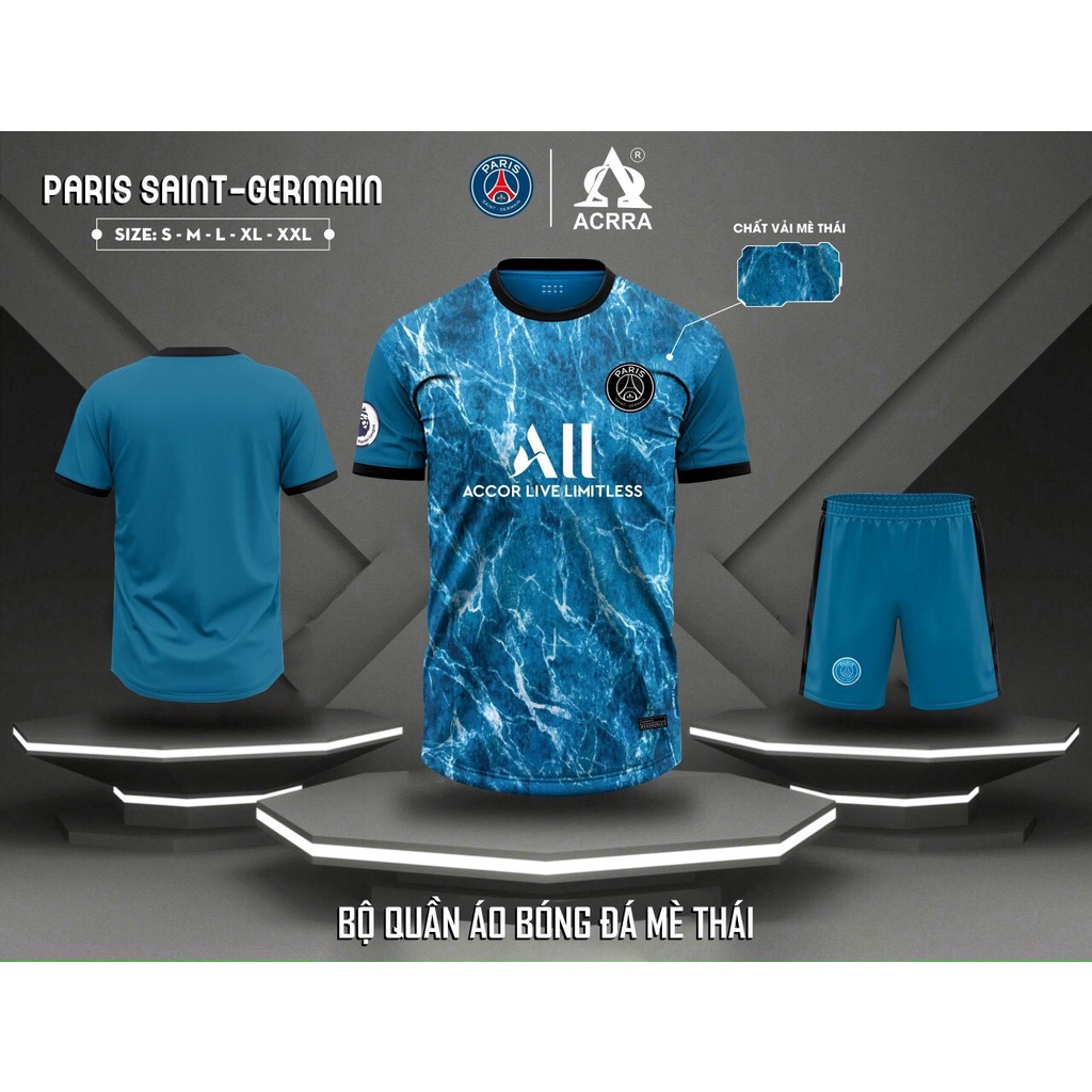 Quần Áo Bóng Đá CLB Paris Saint-Germain XANH DƯƠNG Vải Thun Thái Cao Cấp - Bộ Đồ Đá Banh Cực Chất ĐH SPORT