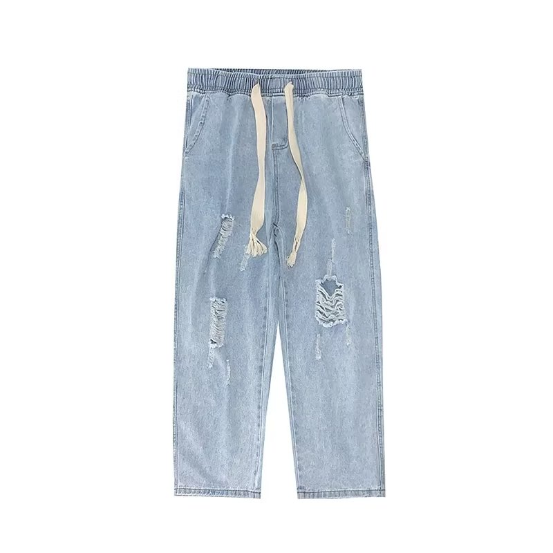 Casual Suit màu thoải mái cộng với kích thước quần jean Unisex Suit hàng ngày hiển thị gầy bông đôi thẳng quần ống