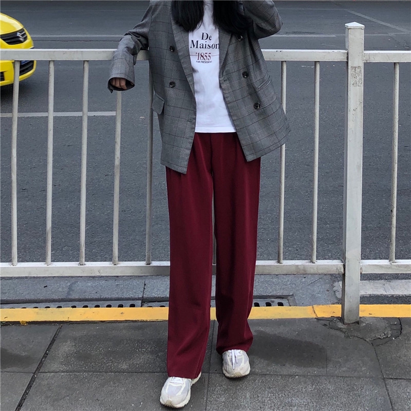 Quần ống rộng lưng cao theo phong cách retro Xiaozhainv | BigBuy360 - bigbuy360.vn