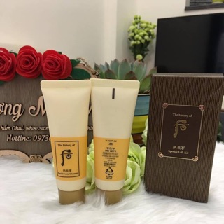 Set tẩy trang , sữa rửa mặt whoo vàng .40ml/ tuýp