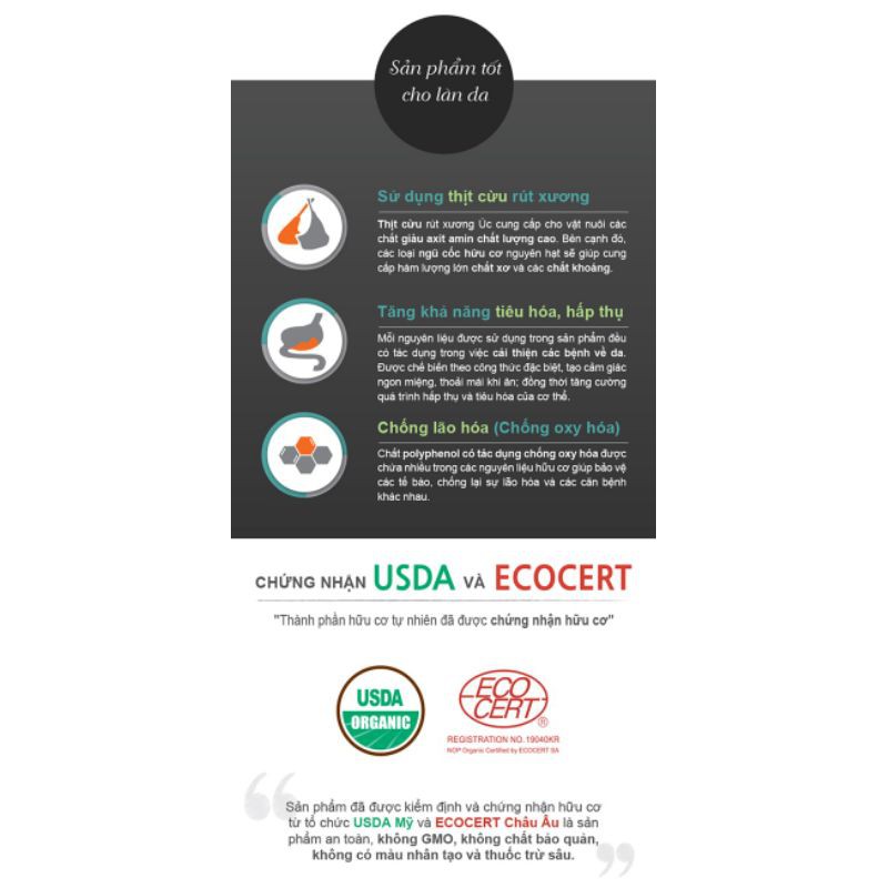 1kg(❁´◡`❁)THỨC ĂN HỮU CƠ NATURAL CORE CHO CHÓ THỊT CỪU Dành cho các giống chó thuộc mọi lứa tuổi, cân nặng