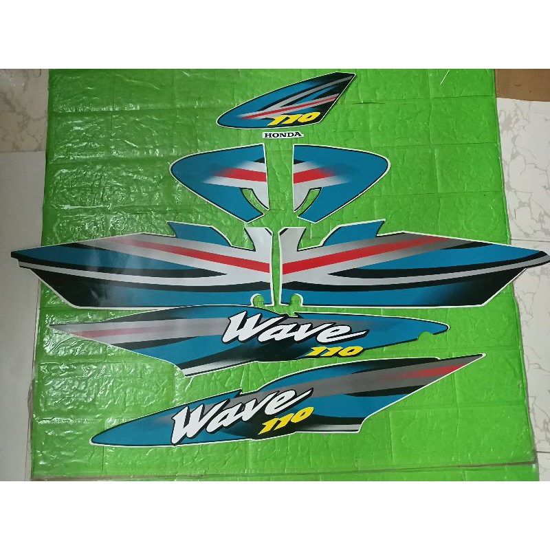 Bộ tem wave nhỏ 2001 màu xanh