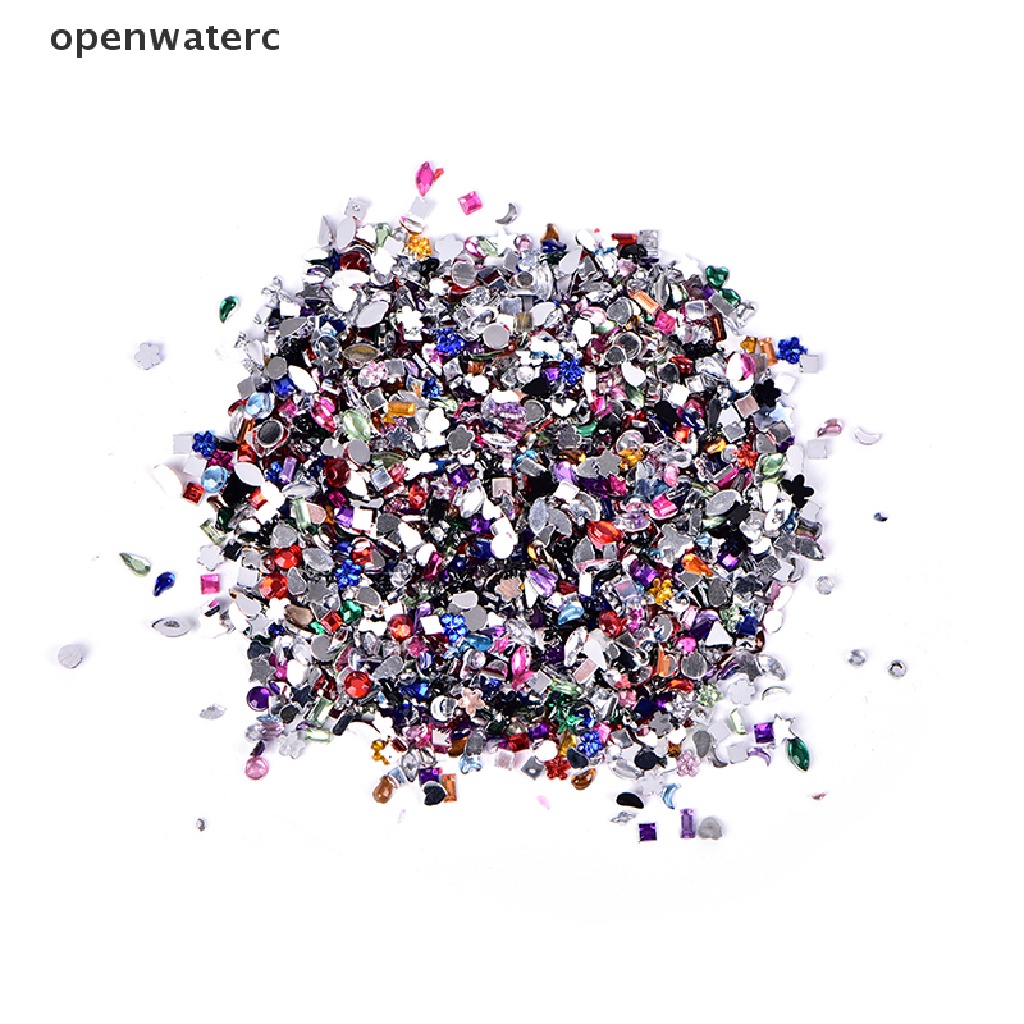 Set 2000 Hạt Nhựa Acrylic 3D Nhiều Màu Đính Móng Nghệ Thuật DIY