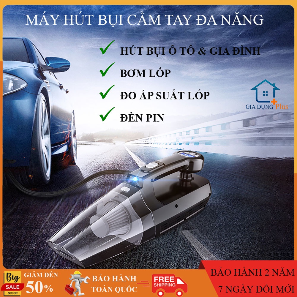 Máy hút bụi ô tô kiêm bơm lốp xe đa năng 4 trong 1, máy hút bụi cầm tay đa năng tiện lợi. Bảo hành 2 năm trên toàn quốc.