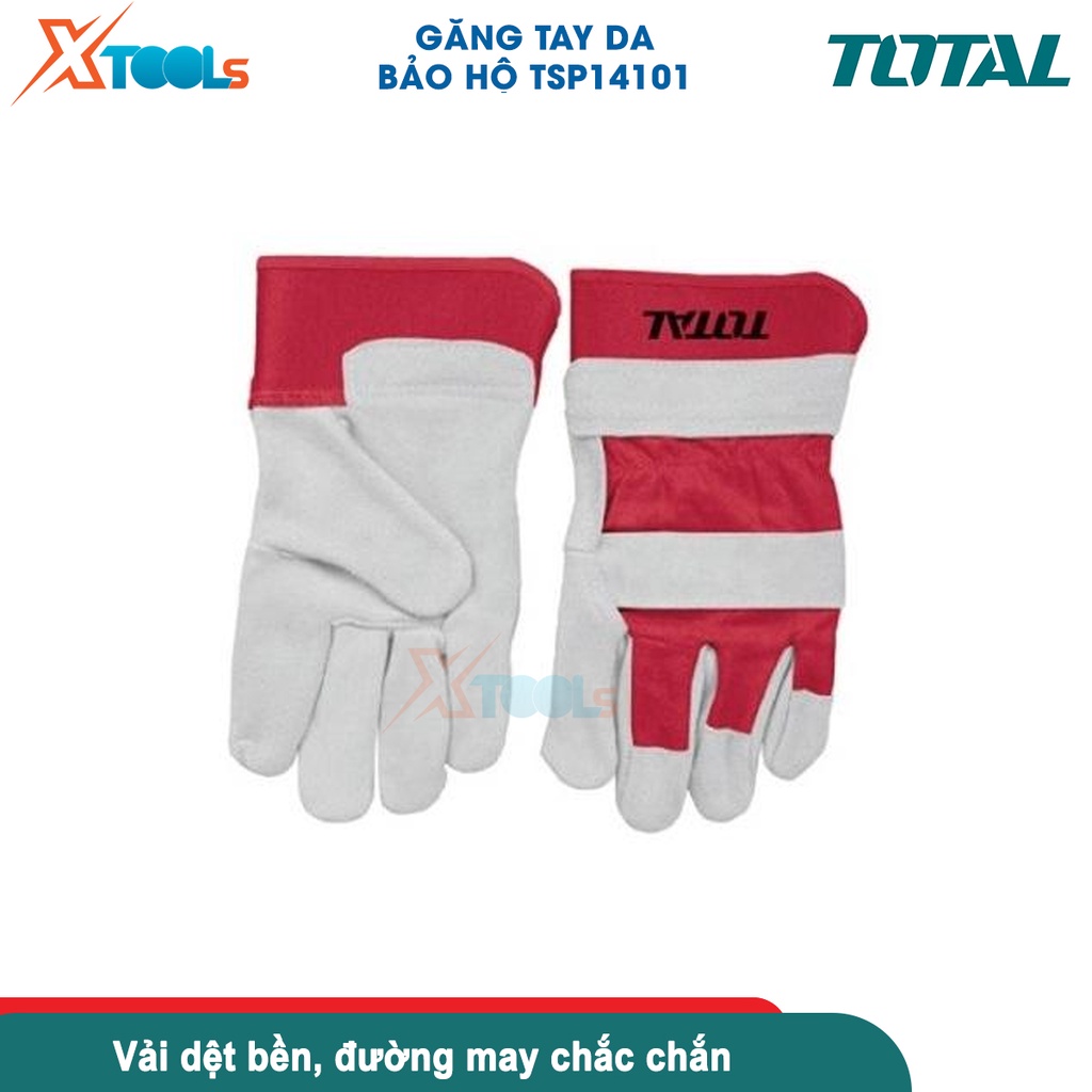 Găng tay da bảo hộ TOTAL TSP14101, găng tay bảo hộ kích thước 10.5inch, chất liệu da kết hợp vải [CHÍNH HÃNG][XTOOLS]