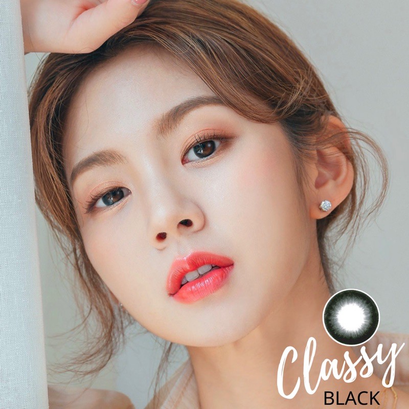 Kính áp tròng QUỲNH LENS classy black 0-8 độ