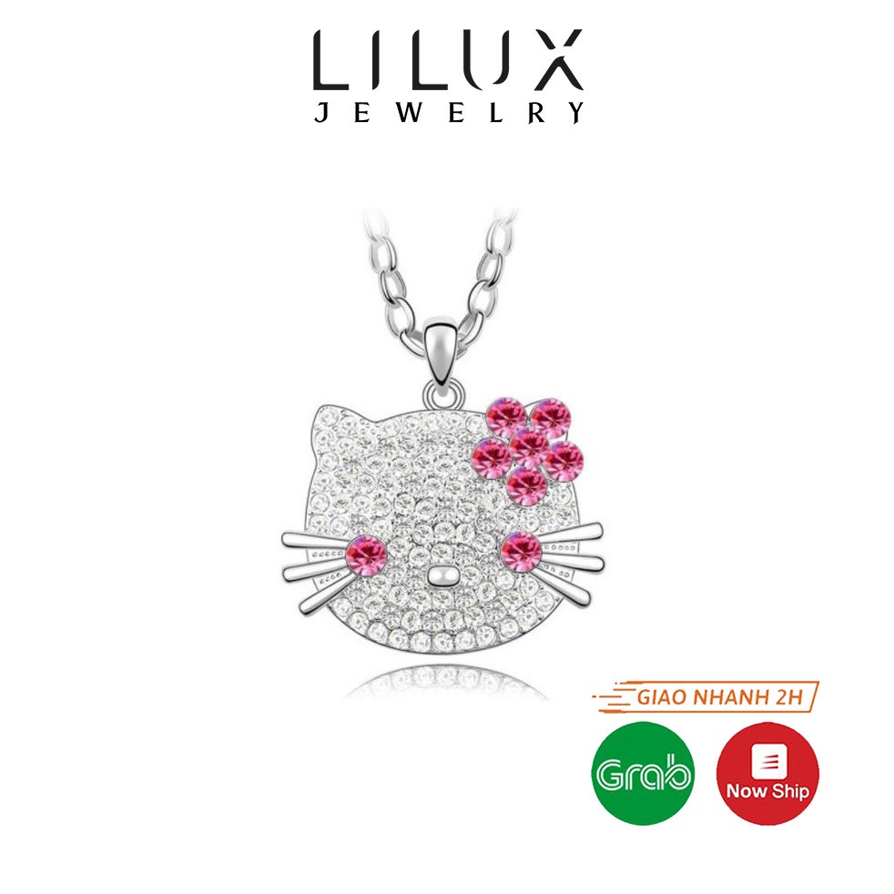 Mặt dây chuyền bạc hình mèo kitty đính đá LILUX MD021