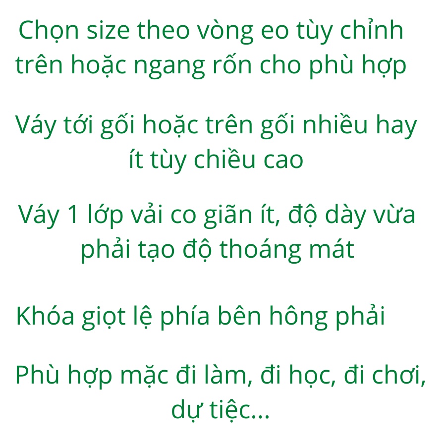 Chân váy xòe công sở vải tuyết mưa loại 1 màu đen CVXD007