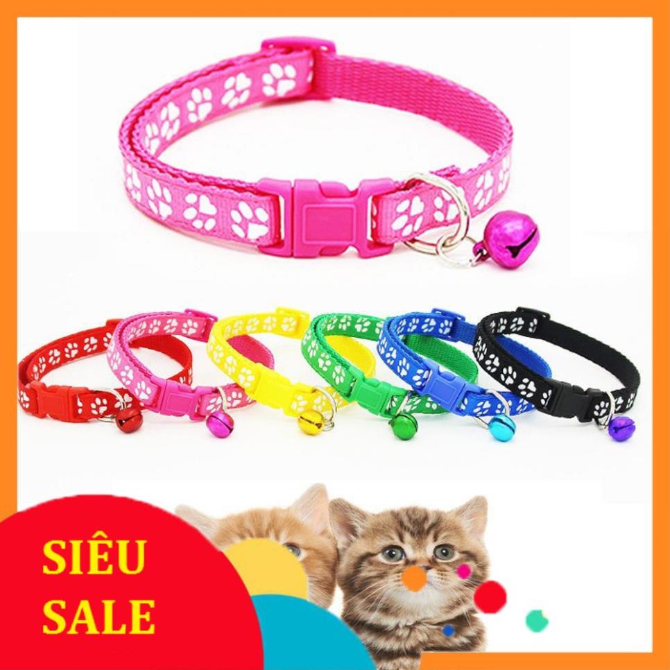 Vòng cổ thú cưng chó mèo bản 1cm có gắn chuông [ Freeship]