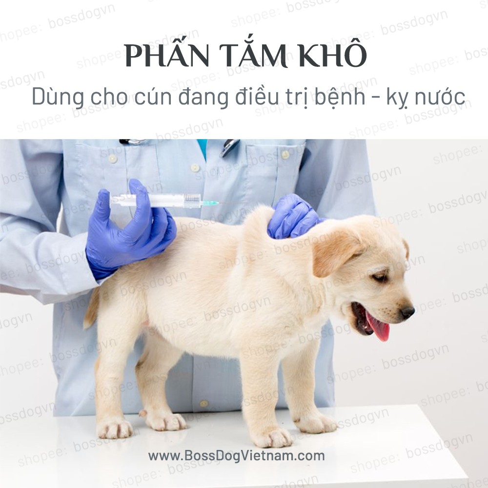 Phấn tắm khô chó mèo - Hút ẩm, giảm bết lông, khử hôi | BossDog