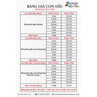 Con Dấu / Khắc Dấu Tích Điểm
