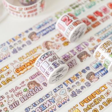 Băng keo Washi tape chủ đề cuộc sống dễ thương trang trí sổ tay dải 98cm | BSW126
