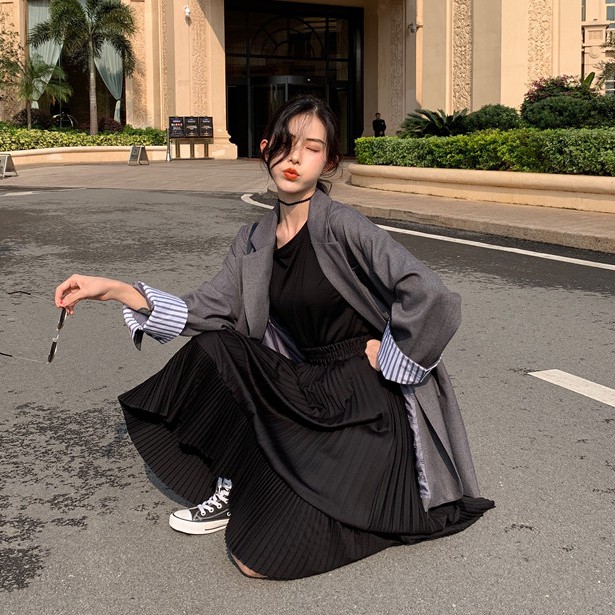 Chân váy xếp ly nữ thời trang công sở dạo phố đi tiệc Emilyshop ulzzang