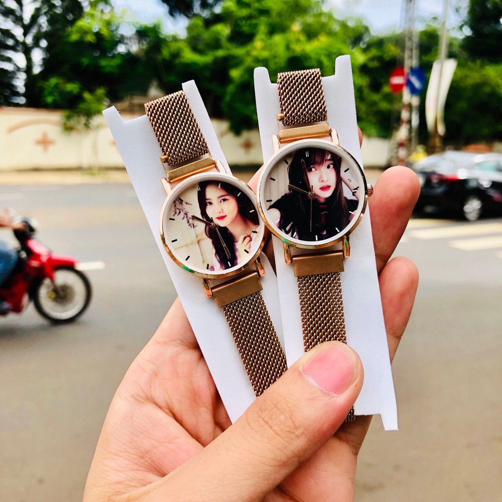 [ In hình theo yêu cầu ] Đồng hồ thời trang nữ dây lưới nam châm GZ337