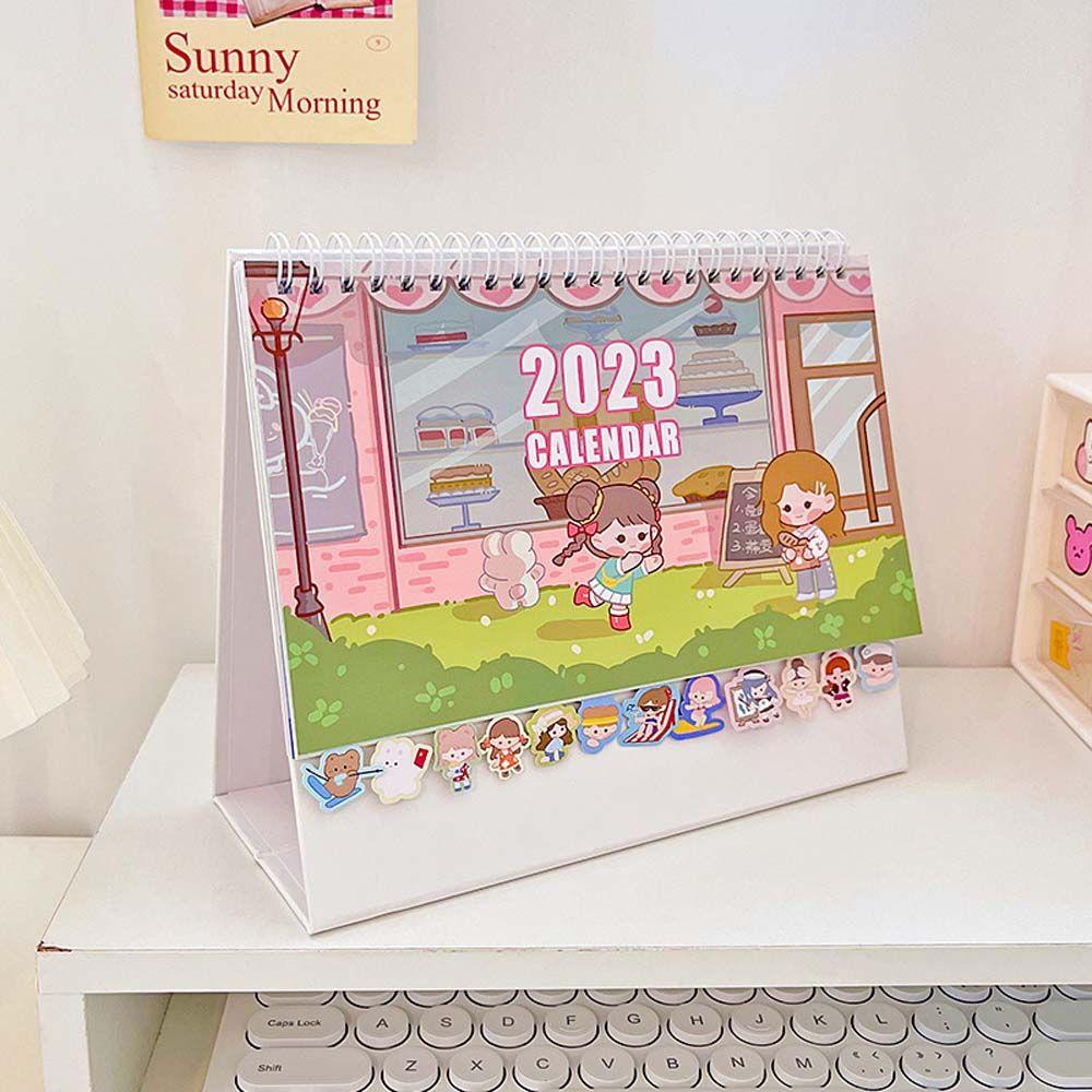 Lịch 2023 Để Bàn Lên Kế Hoạch Hàng Tuần Họa Tiết Hoạt Hình Sáng Tạo