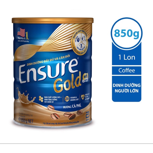 Sữa Ensure gold 850g hương Coffee