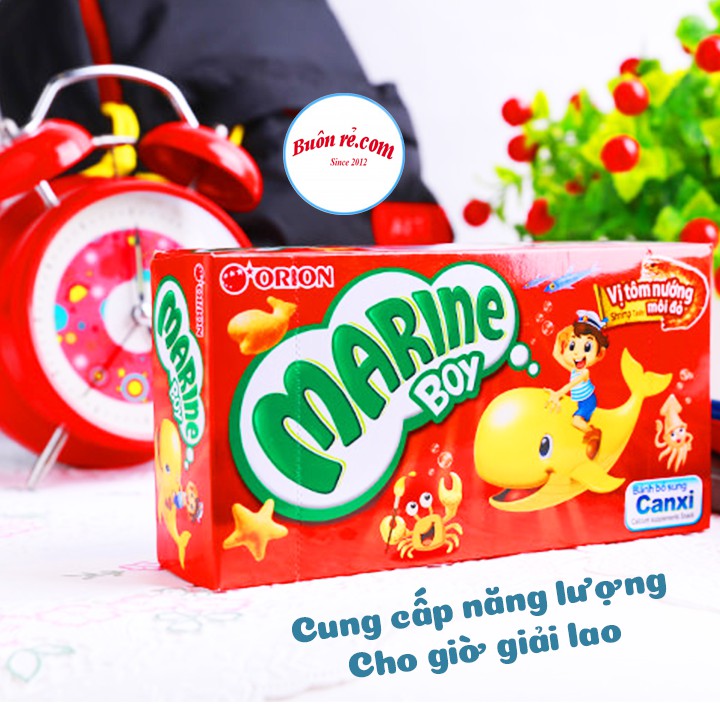 Bánh cá Marine Boy Orion (hộp 35g) Bổ sung canxi – bim bim cá giòn tan – đồ ăn vặt khoái khẩu Buôn Rẻ 01199