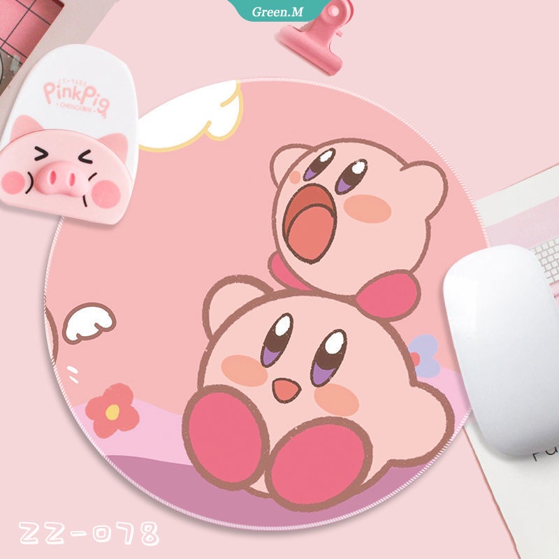 Tấm Lót Chuột Máy Tính Bằng Pu Họa Tiết Hoạt Hình Kirby Đáng Yêu 22CM