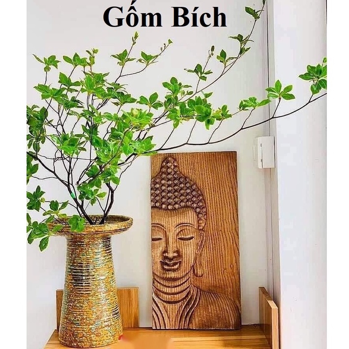 Bình Hoa Dáng Mặt Hồ Men Sắc Màu - Gốm Sứ Bát Tràng - Lọ Hoa Decor