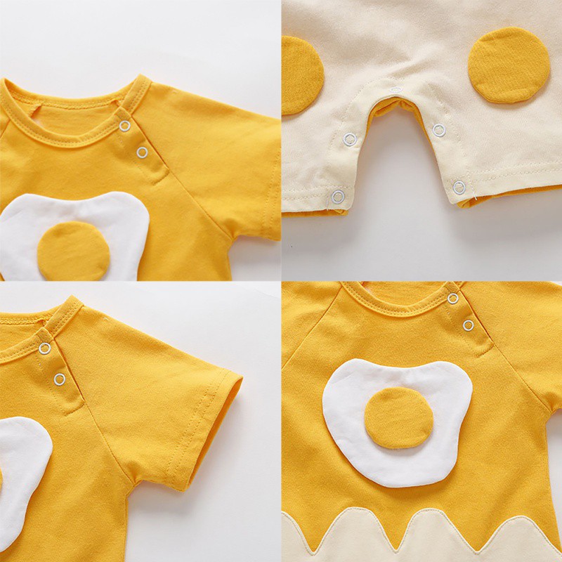 Jumpsuit Tay Ngắn Hoạ Tiết Hoạt Hình Cho Trẻ Sơ Sinh